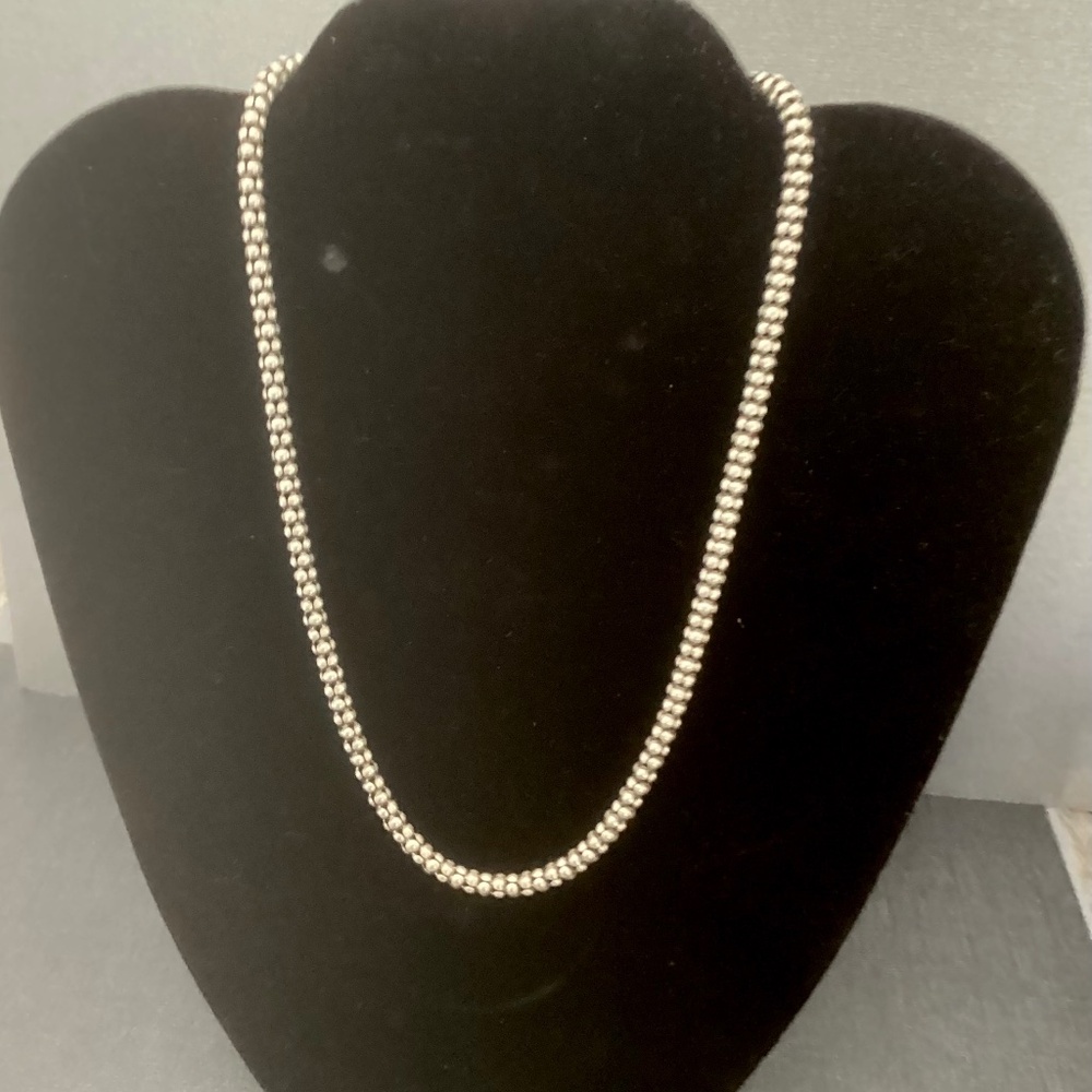 Silpada 17" Oxidized Sterling Silver Popcorn Style Chain Necklace N1106 Retired